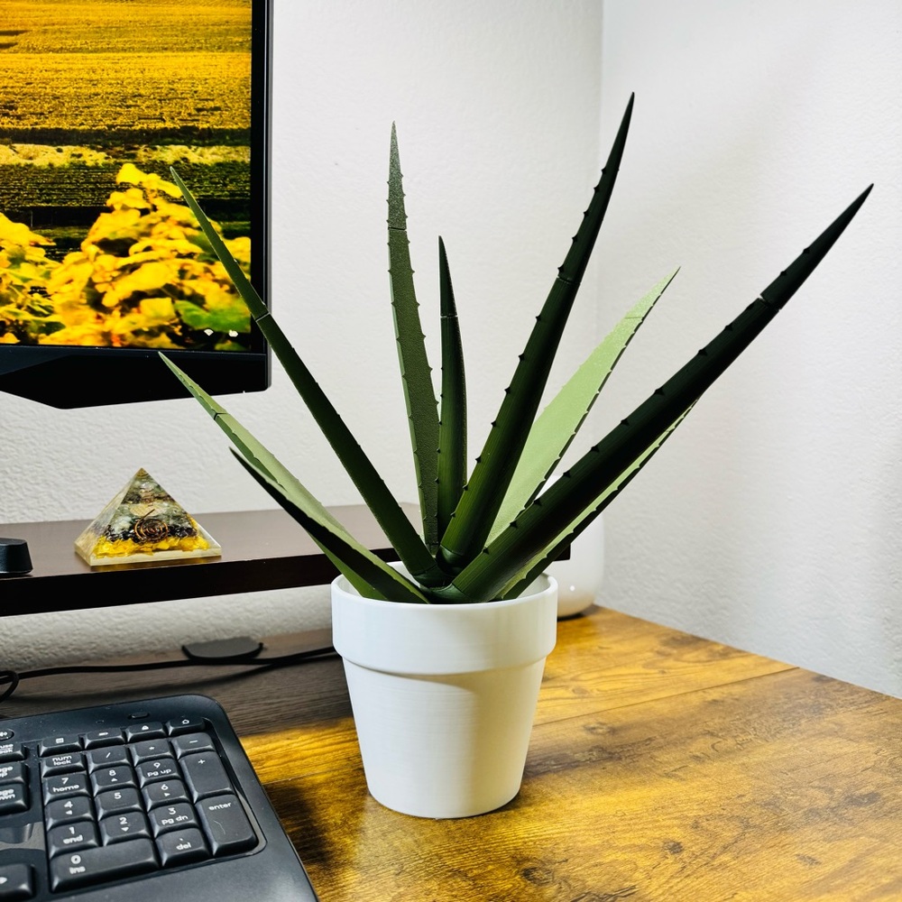 3D-Printed Aloe Vera Pen Set | Unique Desk Decor
